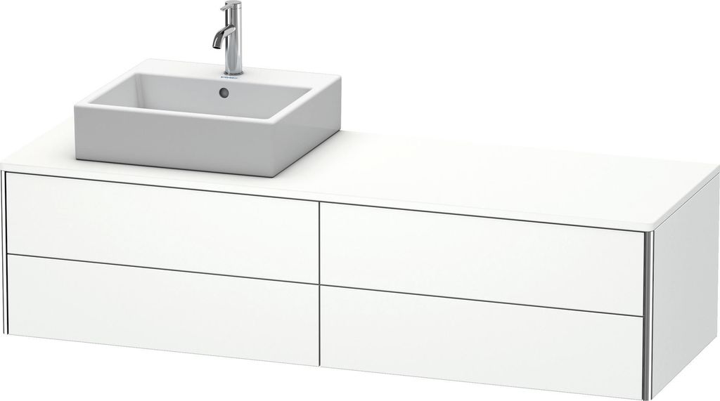 Duravit XSquare Konsolenwaschtischunterbau wandhängend, 4 Schubkästen, Becken links, 1600x400x548mm, XS4914L1818
