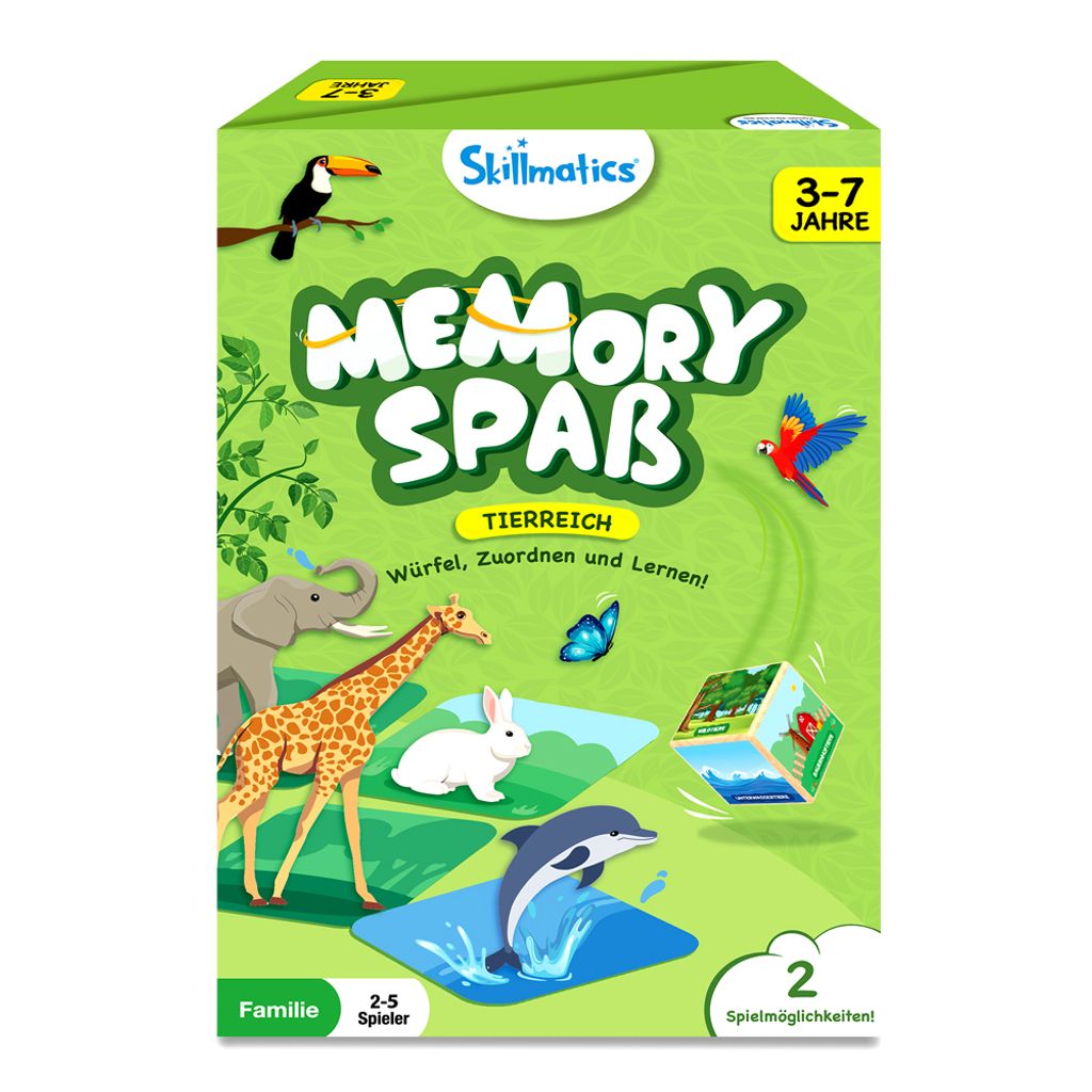 Skillmatics - Memory Spaß Tierreich - Kartenspiel - Lernspiel - 6-99 Jahre