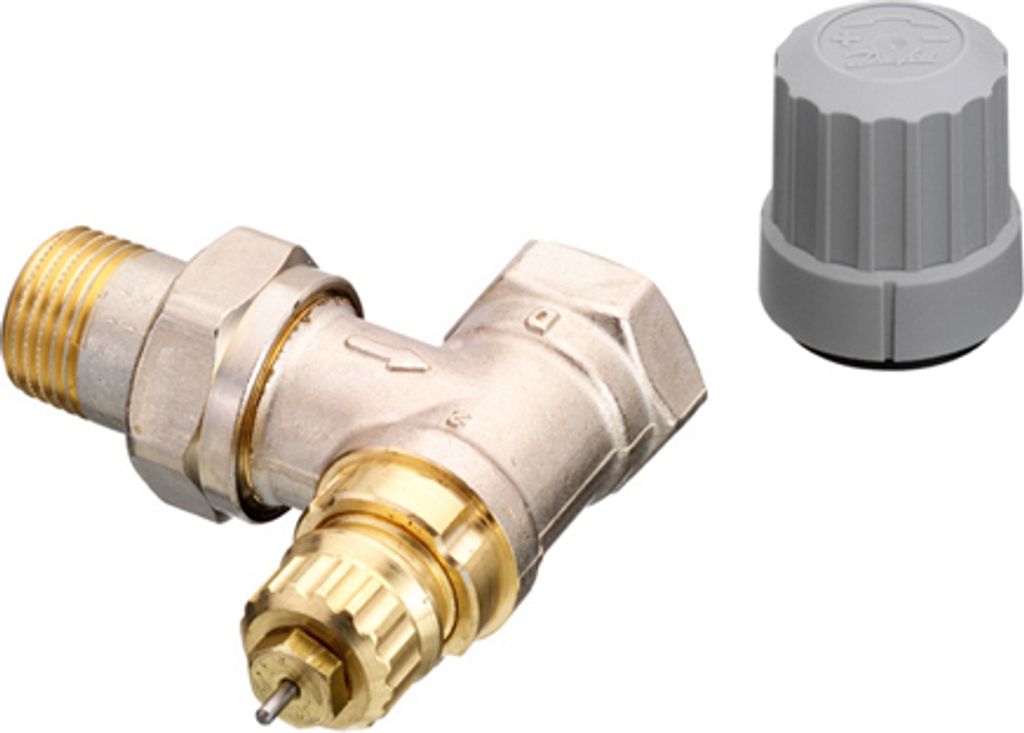 Danfoss Ventilgehäuse RA-FN 15 R 1/2, Eck,vernickelt, Einbau in den Rücklauf