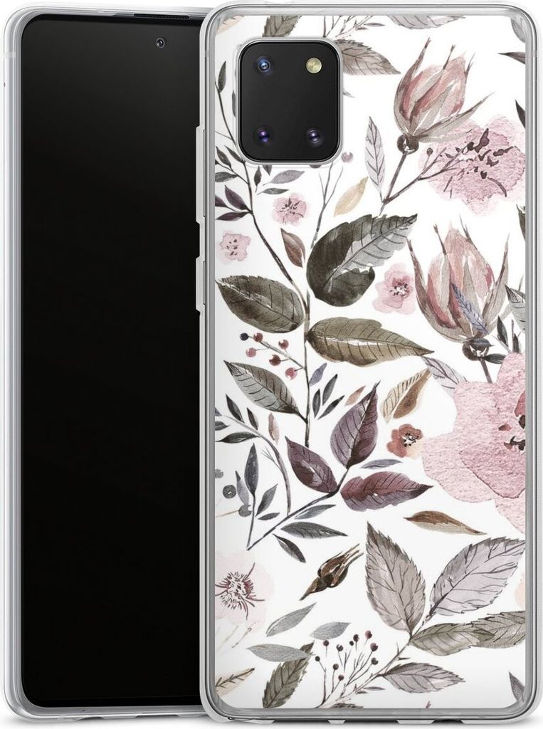 DeinDesign Handyhülle für Samsung Galaxy Note 10 lite Silikon Hülle Case Smartphone Schutzhülle Blumen Pastell Wasserfarbe