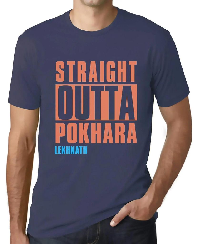 Herren Grafik T-Shirt Direkt aus dem Pokhara Lekhnath – Straight Outta Pokhara Lekhnath – Öko-Verantwortlich Vintage Jahrgang Kurzarm Lustige ...