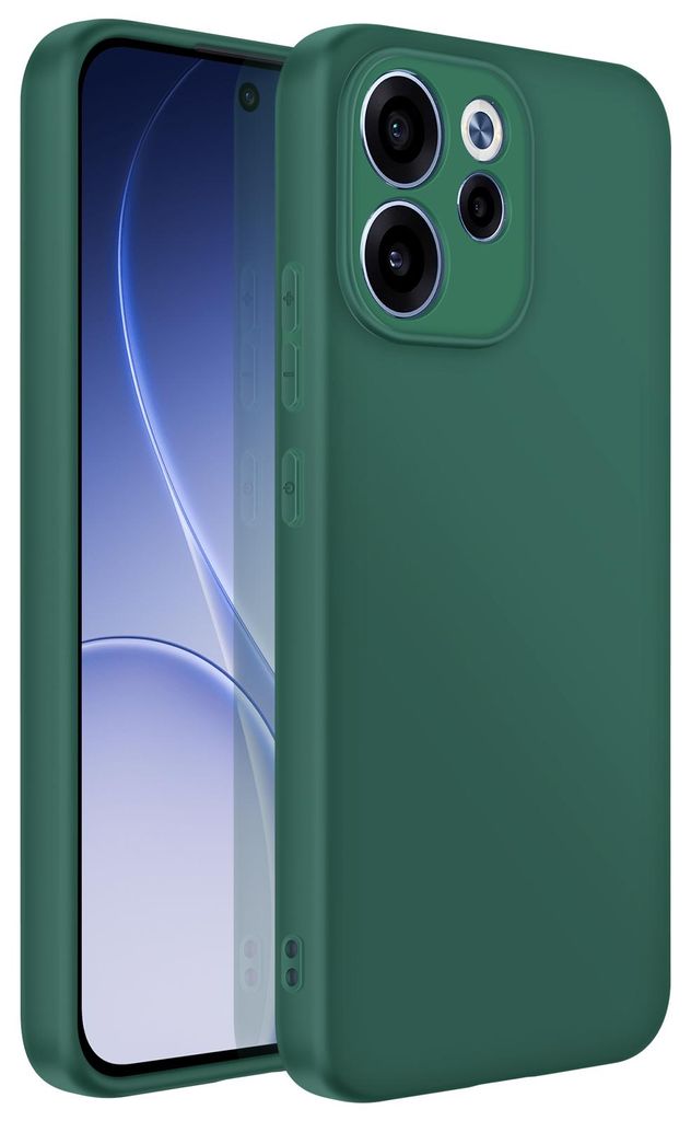 Avizar, Stoßfeste Silikonhülle mit oleophober Beschichtung für Oppo Reno 15F / 15 FS, Dunkelgrün
