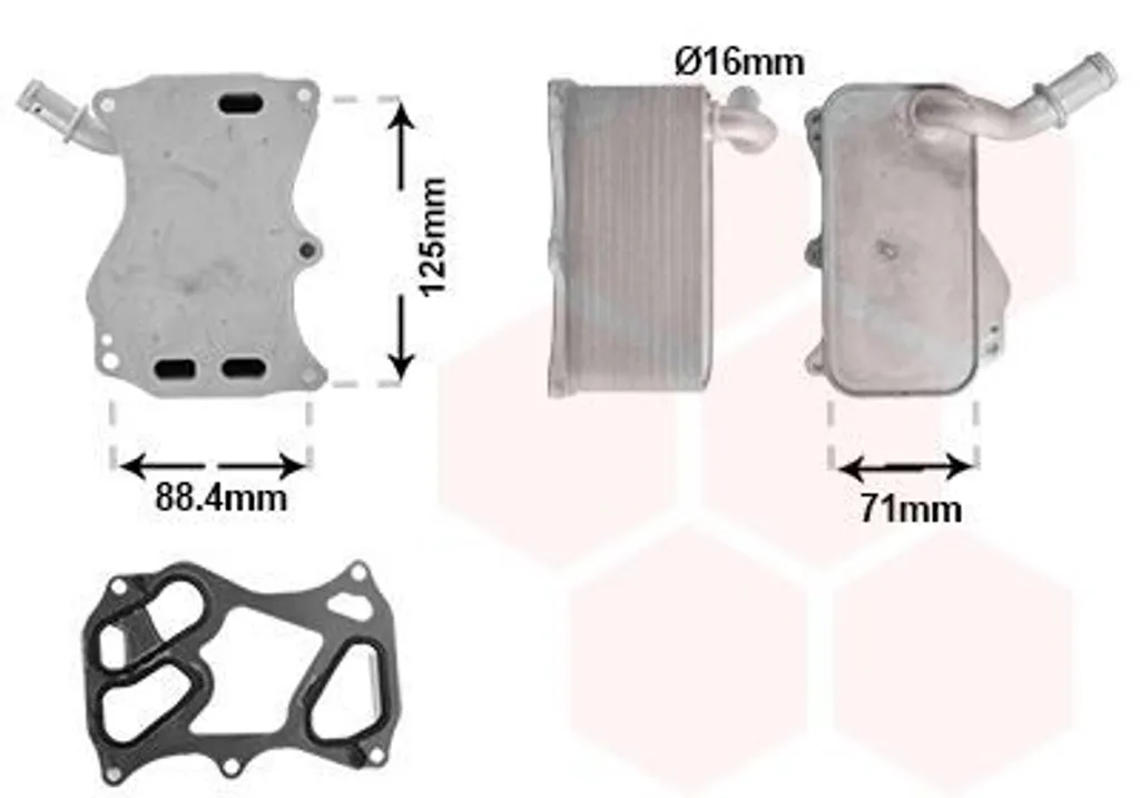 Refroidisseur d'huile en aluminium VAN WEZEL 30013727 Mercedes Classe C