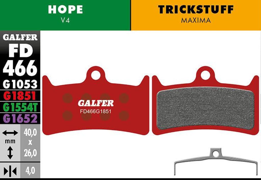 Galfer FD466 Pads G1851 Mix für Hope Trickstuff FD466G1851