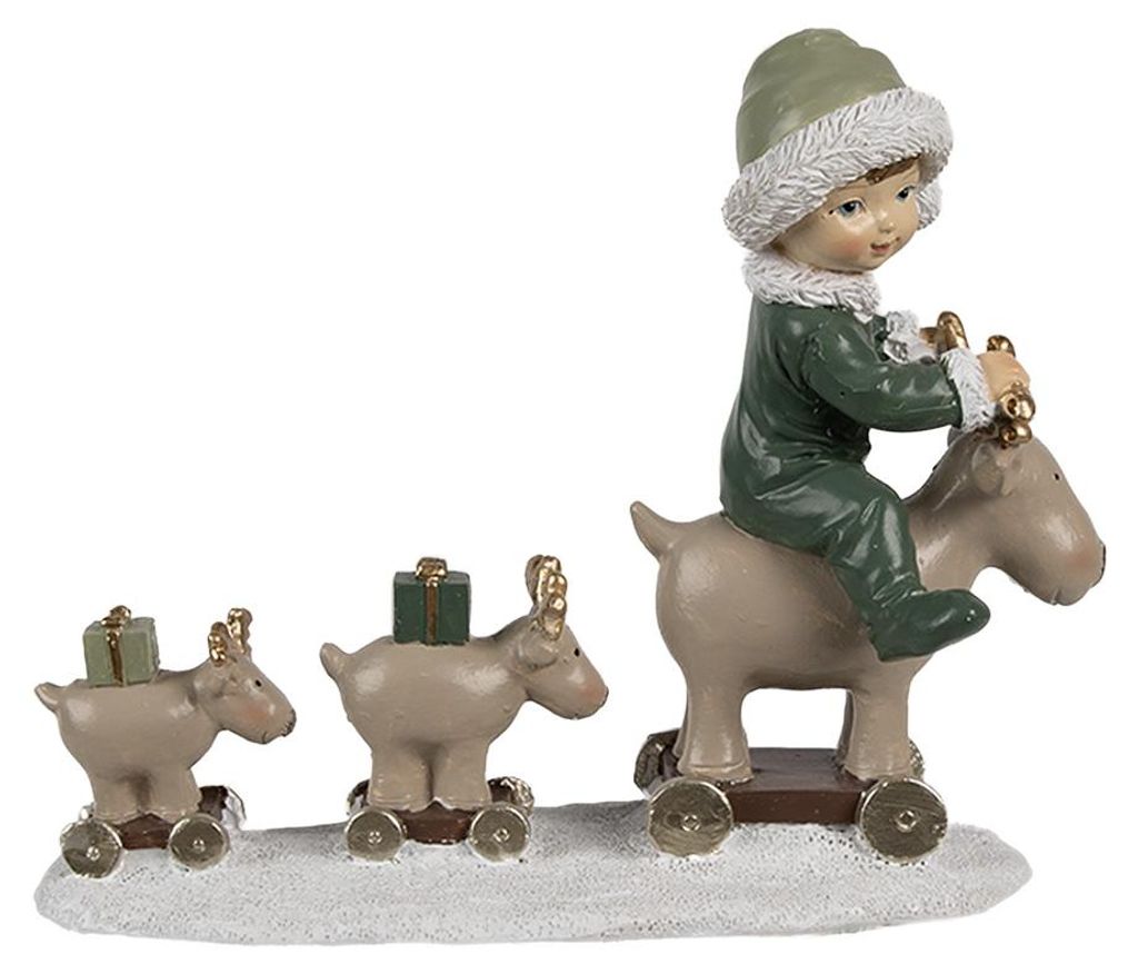 Clayre & Eef Figura decorativa Bambino 17x8x14 cm Beige Immagine del prodotto 