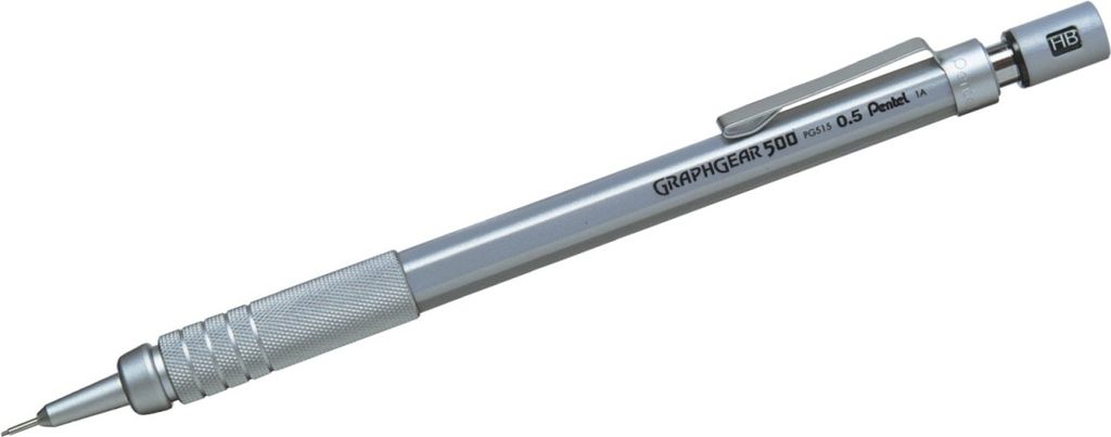 Druckbleistift Graphgear 500 0,5mm silber/schwarz Packung mit 12 Stück