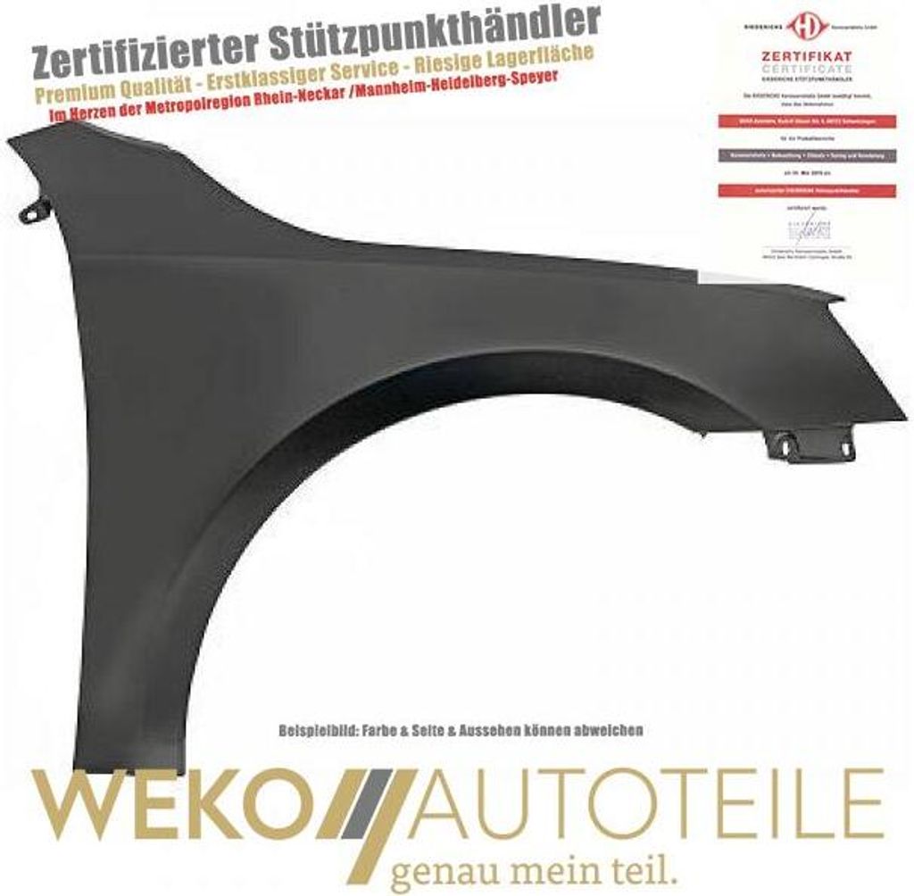 Kotflügel rechts DIEDERICHS 7832106 für SKODA