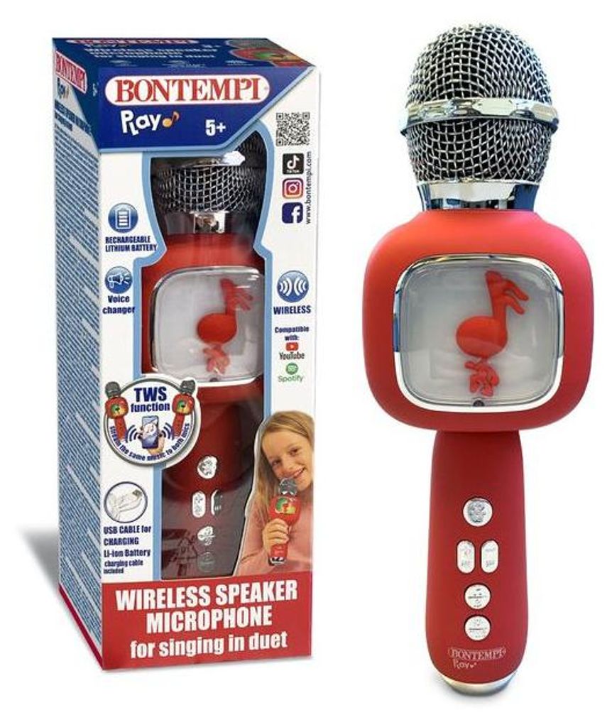 Bontempi Karaoke Mikrofon kabellos - Lautsprecher für Duett singen