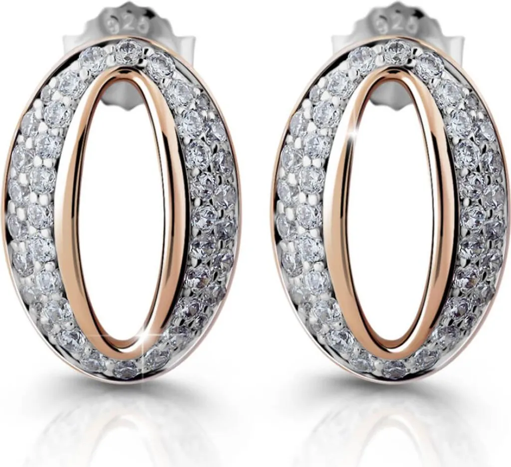 Pendantes élégantes en bronze et argent ornées de zircon cubique