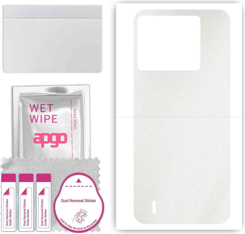 apgo Rückseite Schutzfolie, Skin, kompatibel mit Tecno Pop 6, Hinten Displayschutzfolie aus Vinylfolie, kratzfest, einfache Montage - Matt Transpa...