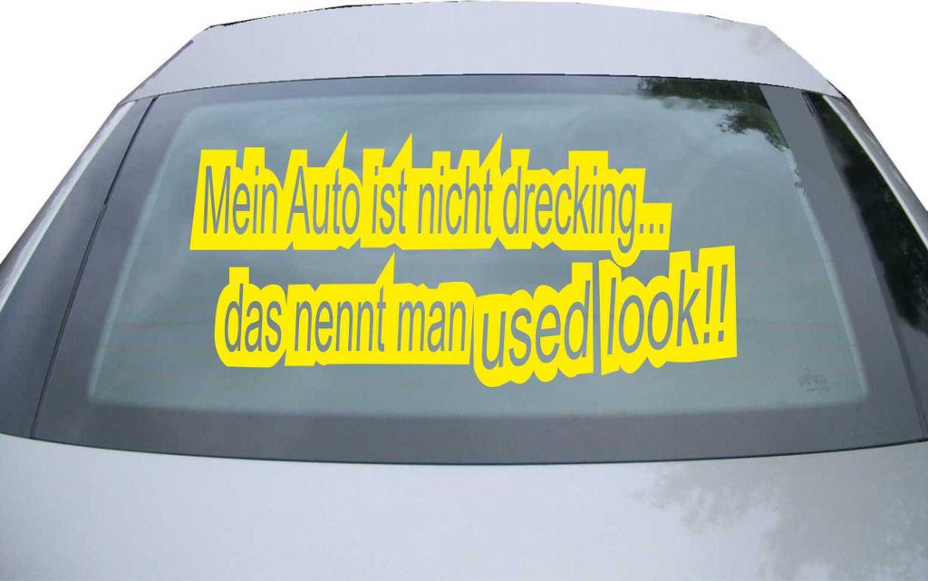 Indigos UG - Aufkleber Heckscheibe & Motorklappe DE6173 - gelb - 600x285 mm - mein auto ist nicht drecking - Auto Scheiben Fenster Heckklappe Tunin...