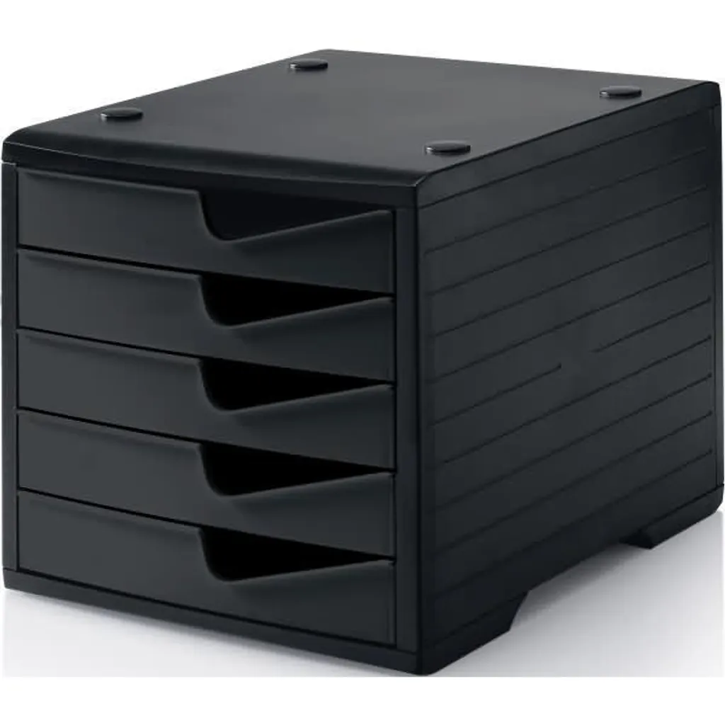Cassettiera Salvaspazio STYRO 5 Cassetti Nera - Organizer Home Office