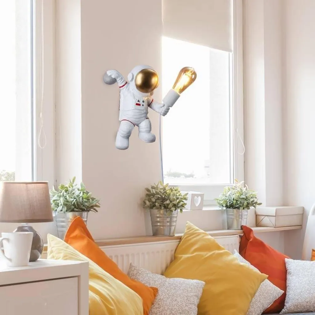 Veilleuse astronaute Neil LED design lune 3D pour chambre de garçon