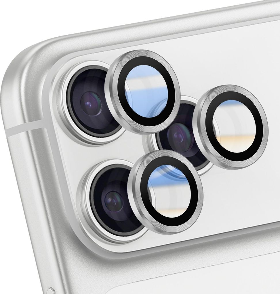 Avizar, Objektivschutz iPhone 17 Pro Max mit verstärktem Rahmen, Silber