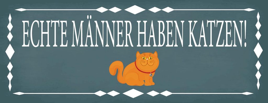 vianmo Holzschild 10x27 cm Echte Männer Katzen