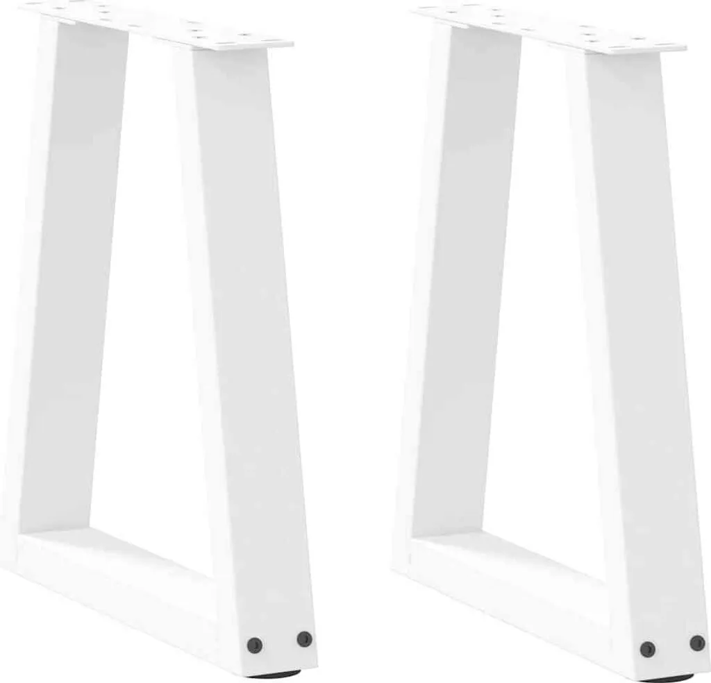 Set 2 Supporti Tavolino Bianco V-Design 38x43cm Acciaio Scandi
