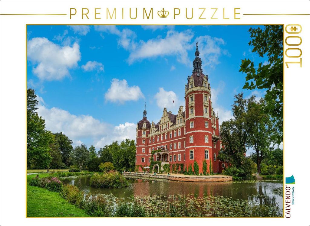 CALVENDO Puzzle Ein Blick auf das Schloss Fürst-Pückler in Bad Muskau | 1000 Teile Lege-Größe 64x48cm Foto-Puzzle für glückliche Stunden