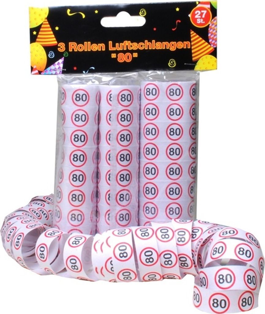 Udo Schmidt 11502 - Luftschlangen 80 , 3 Rollen- zum 80. Produktbild 