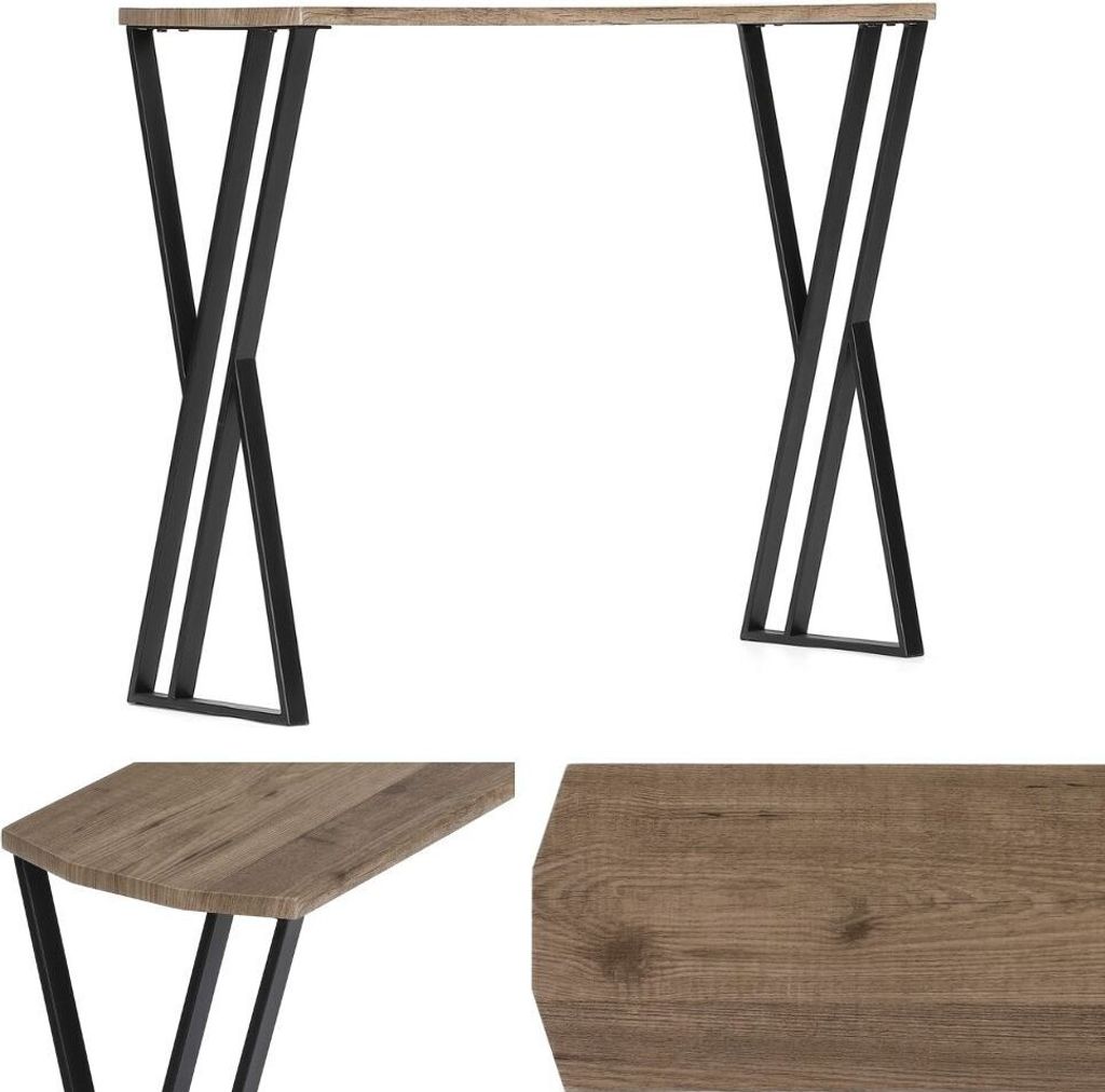 Moderner Konsolentisch TRAVERSO 100cm Industrie-Look taupe schwarz