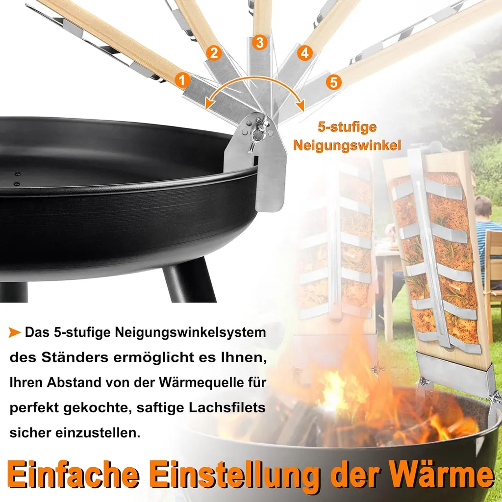 Set Barbecue Saumon Flambé : 4 Planches en Cèdre pour Cuisson Extérieure