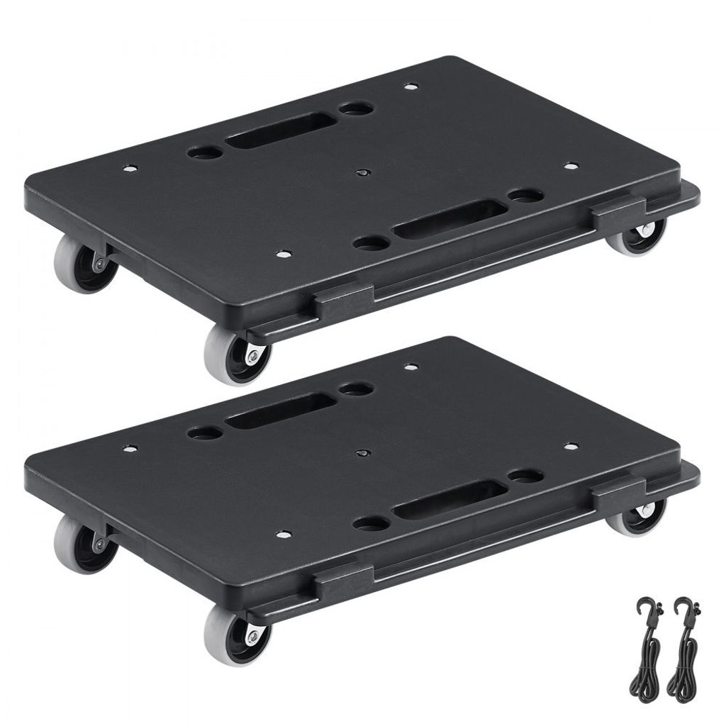 Möbelwagen - Mobilität für schwere Lasten - 4-Rad Rollen - Kompakt und stabil - 2 Stück - 40,6 x 27,9 cm - 227,8 kg Kapazität - Schwarz