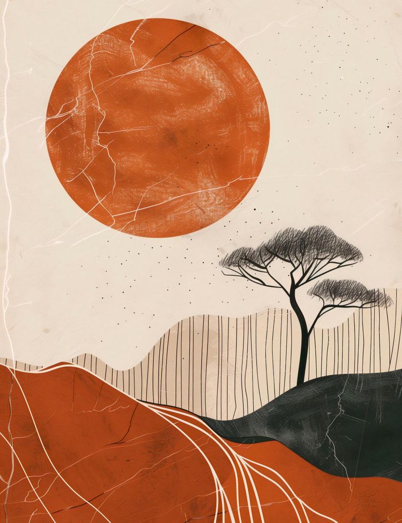 Plakat 50x65cm Afrikanischer Sonnenuntergang