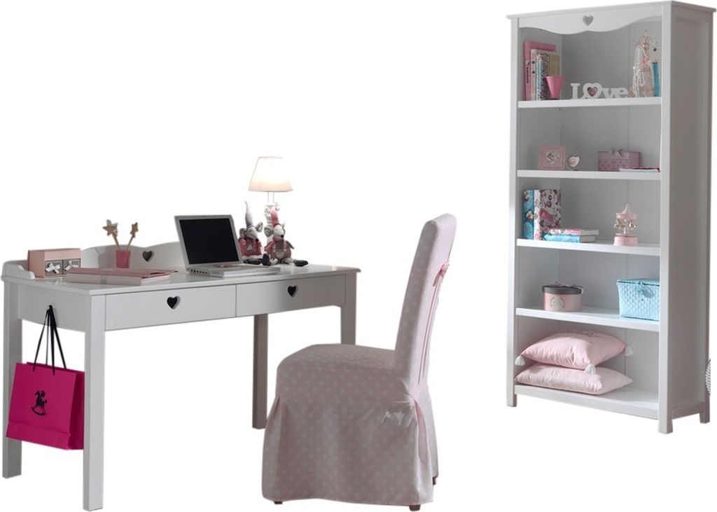 Jugendzimmer-Set >AMORI< in Weiß aus Massiv Kiefer und MDF