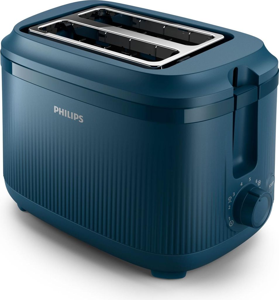 Philips Toaster Serie 3000 mit Brötchenaufsatz, 900 W, blau (HD2511/70)