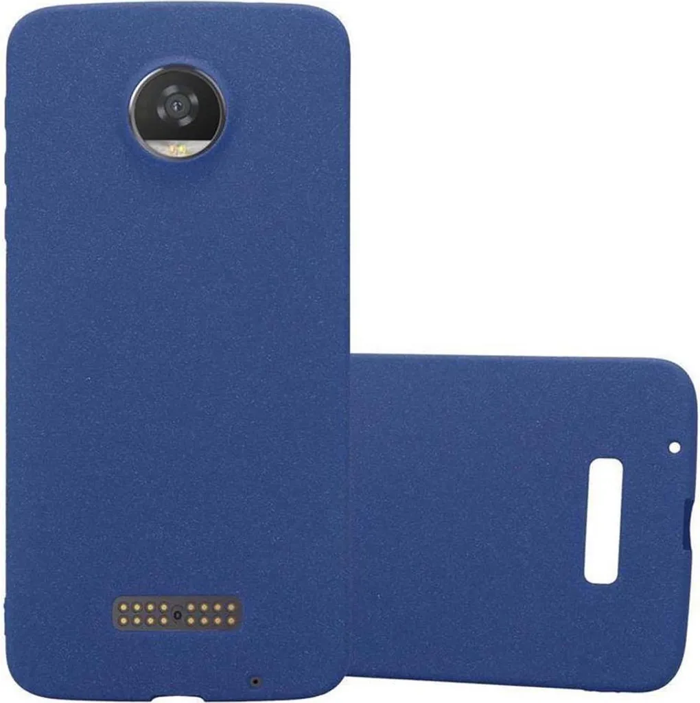 Cadorabo Custodia Per Motorola MOTO Z2 - Frost Blu Scuro - Cover Sottile In TPU Morbido Antiurto - 5