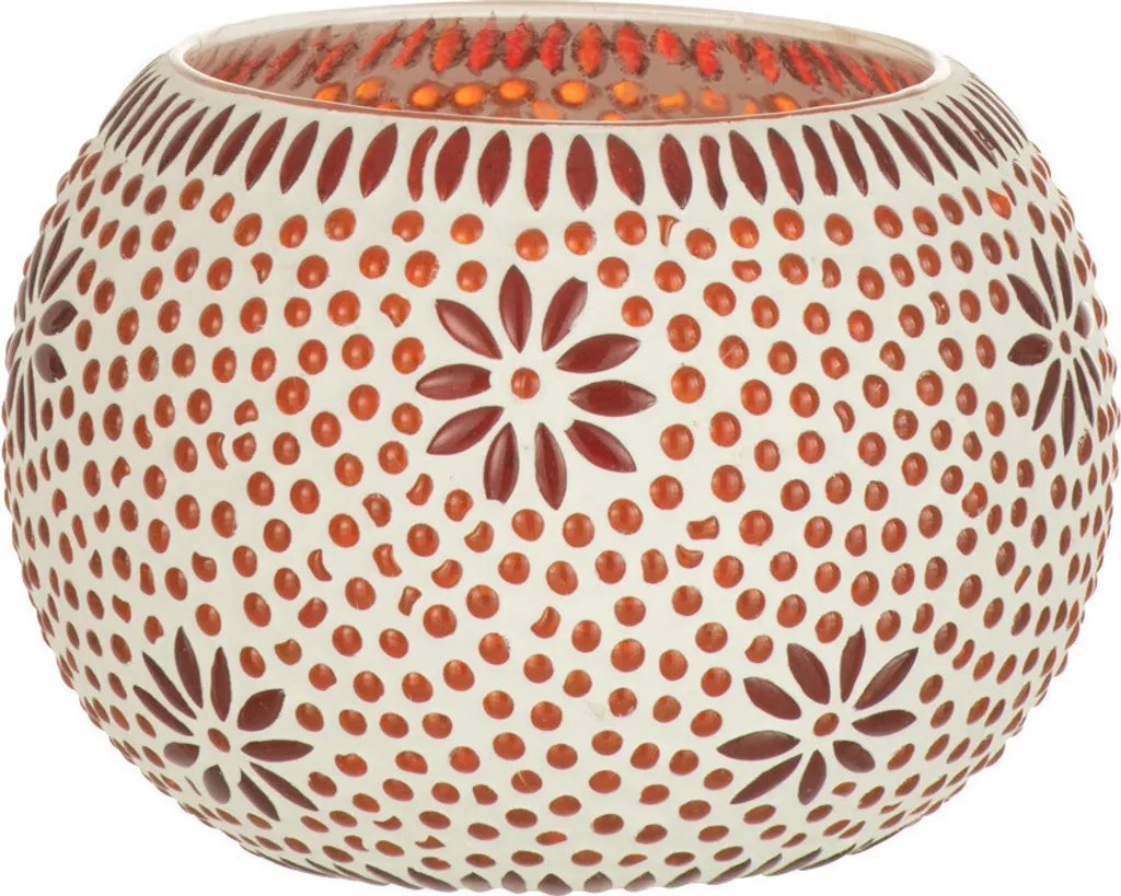 Photophore de Table en Verre Rouge J-Line - Grand Vase Porte-Bougie Chic
