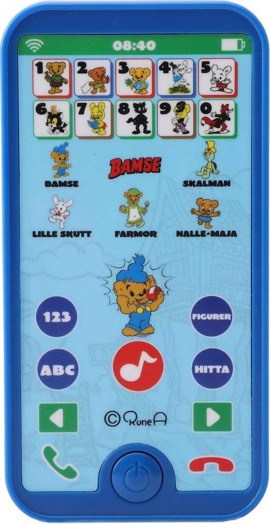 Bamse Spielzeug-Smartphone, Telefonfunktion, Zahlen & Buchstaben lernen, auf Schwedisch, Batterien inkl., ab 3 Jahren