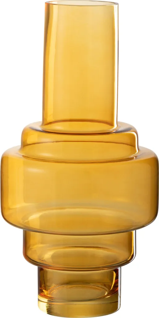 Grand Vase en Verre Ocre J-Line Rino - Soliflore Design pour Salon Chic