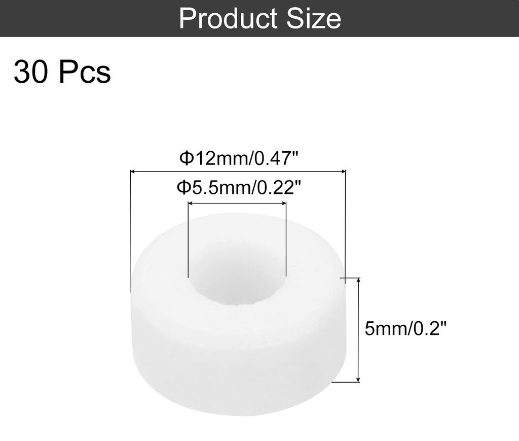 30 Stš¹ck Flache Keramikrohr 5,5mm Innendurchmesser, 12mm Au?endurchmesser, 5mm L?nge Runde Keramik Unterlegscheiben fš¹r Kabel Isolierung Kabe...