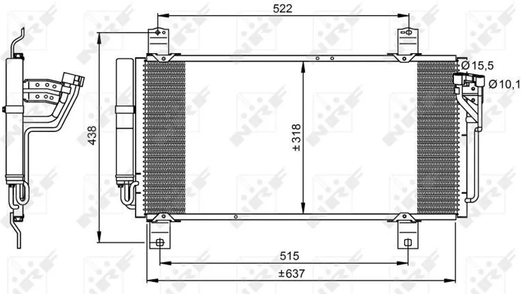 Condenseur NRF 35949 Haute Performance avec Sécheur pour Mazda 6 GH