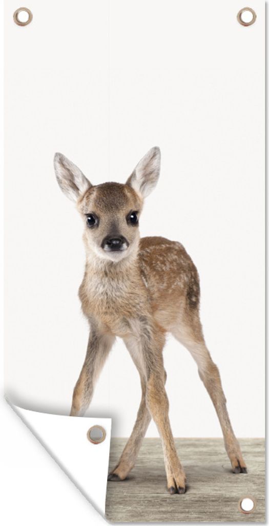 MuchoWow 80x160 cm Outdoor-Poster Gartendeko Sichtschutz Garten Poster für den Garten Hirsche - Baby-Hirsche - Tiere - Mädchen - Jungen - Kinder