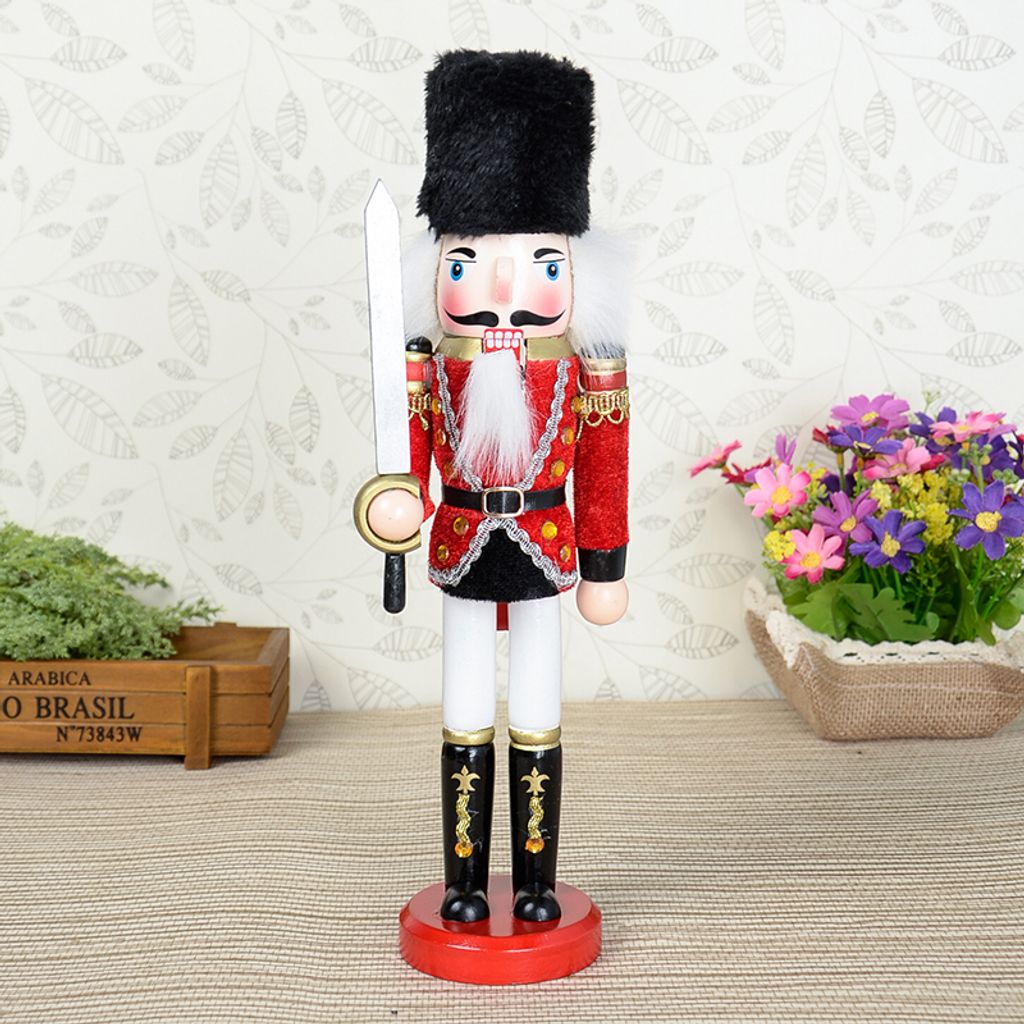 20cm Holz Nussknacker Soldat Figuren Figur Puppet Puppe Decor Geschenk 3 Set 
