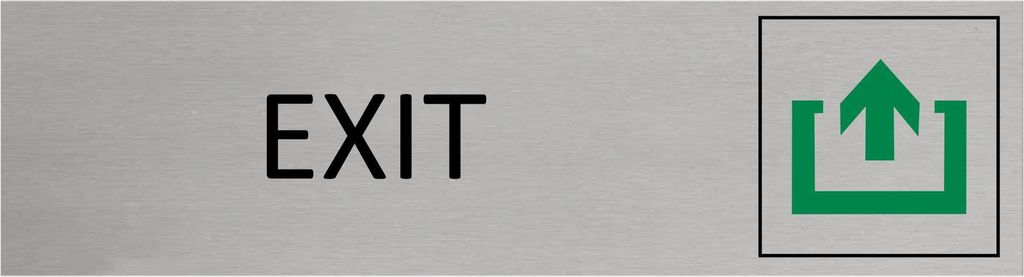 CombiCraft Aluminium Türschild Exit 165x45mm mit 3M-Tape zur Befestigung, einfache Kennzeichnung von Räumen und Bereichen
