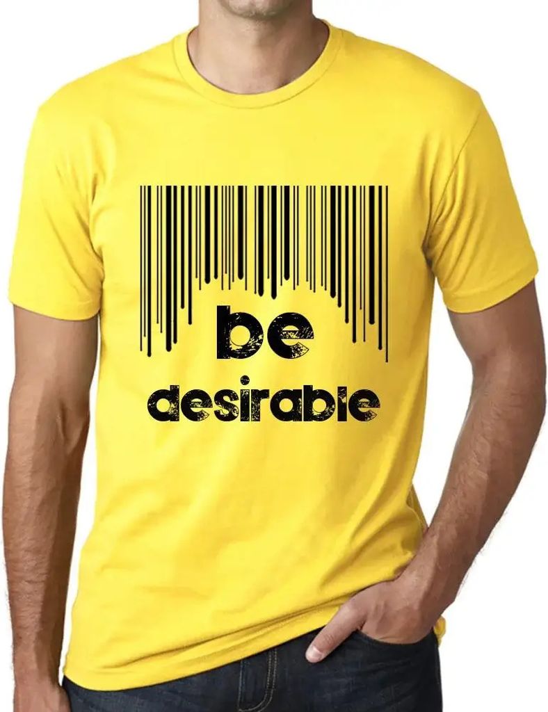 Herren Grafik T-Shirt Barcode wäre wünschenswert – Barcode Be Desirable – Öko-Verantwortlich Vintage Jahrgang Kurzarm Lustige Druck Geburtstag