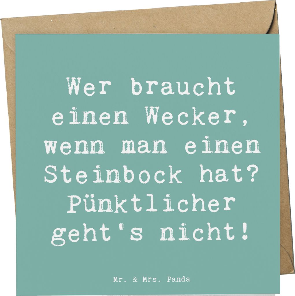 Mr. & Mrs. Panda Klappkarte Spruch Steinbock Wecker - Produktbild 