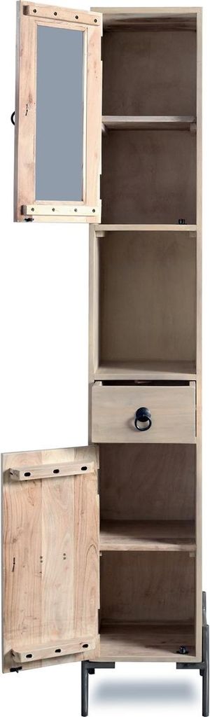 Badhochschrank 30x192cm 'Kjoto' Akazie massiv hell