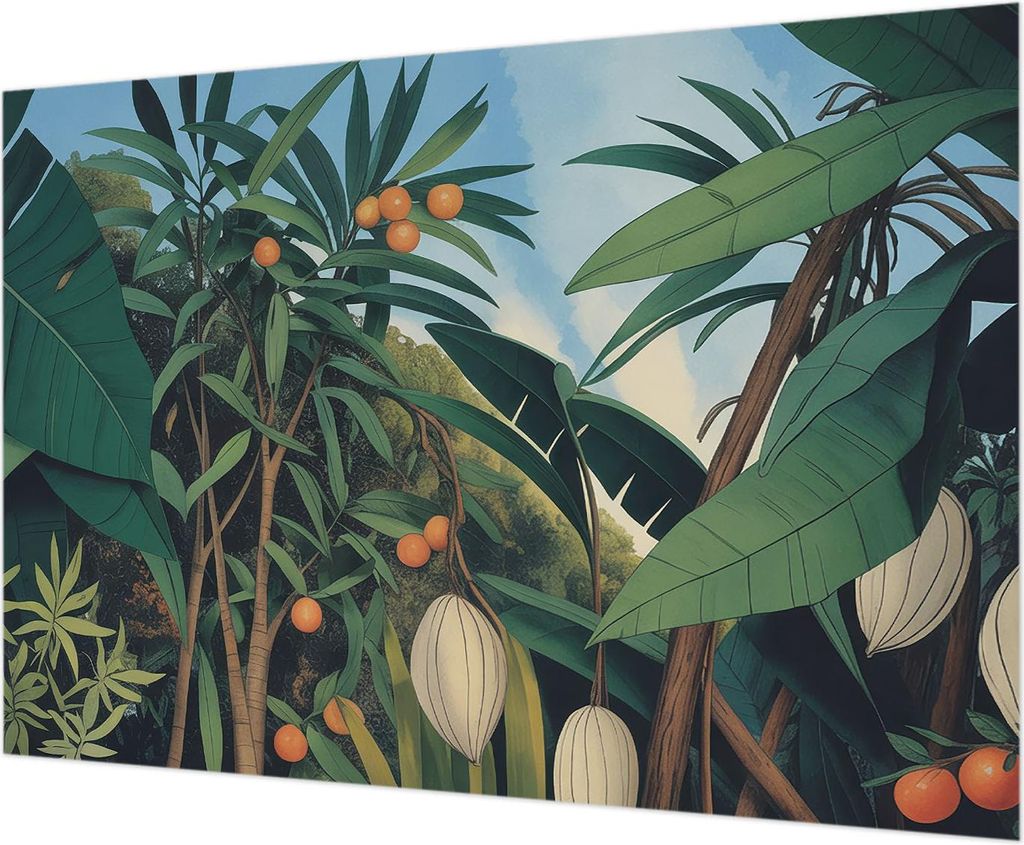 Wandtapete - Dekorative Tapete für Wohnzimmer - Tapetenfolie für Wanddekoration - 312x219 cm - Tropischer Dschungel