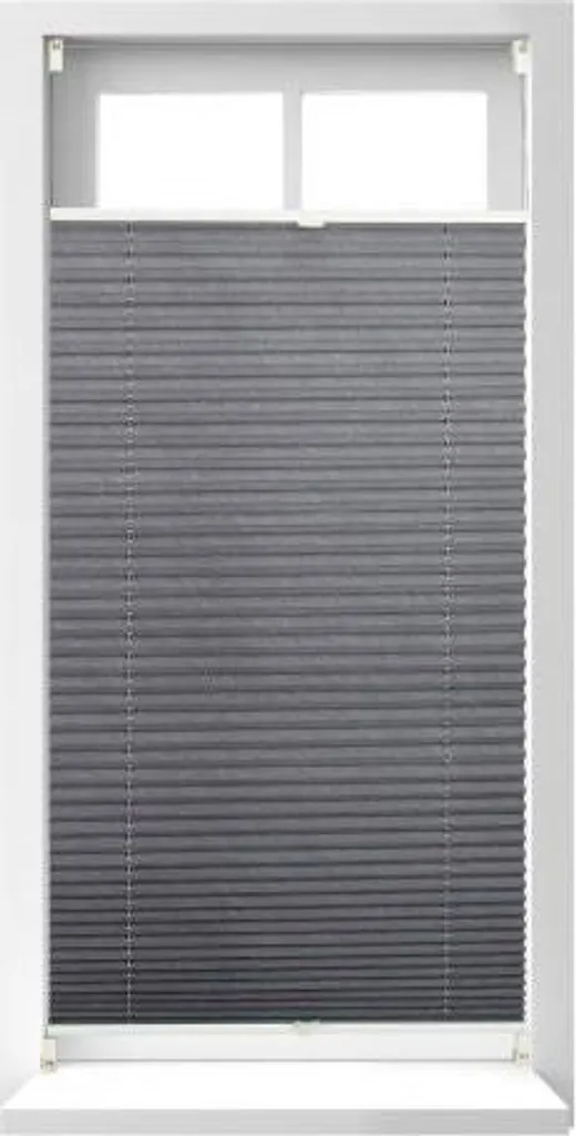 Store plissé gris sans perçage ajustable avec fixation clipsable 80cm - 2