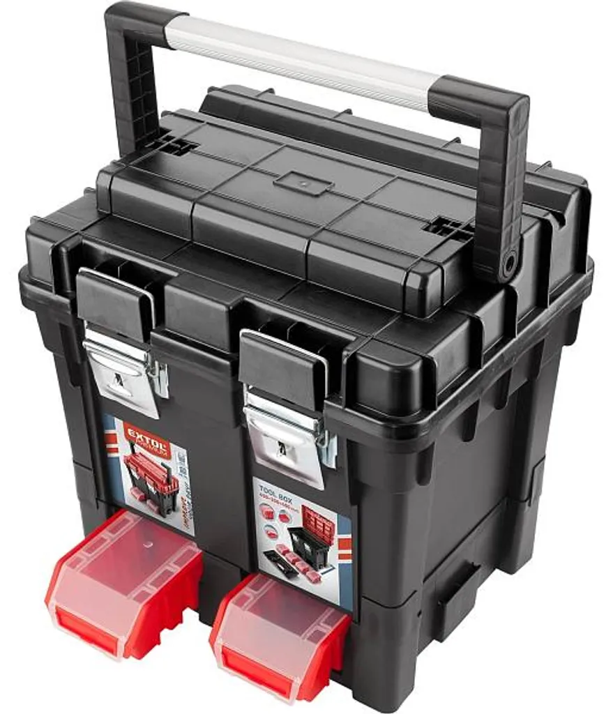 Extol Premium 8856083 Coffre à Outils HD 450x350x450mm avec Poignée Alu