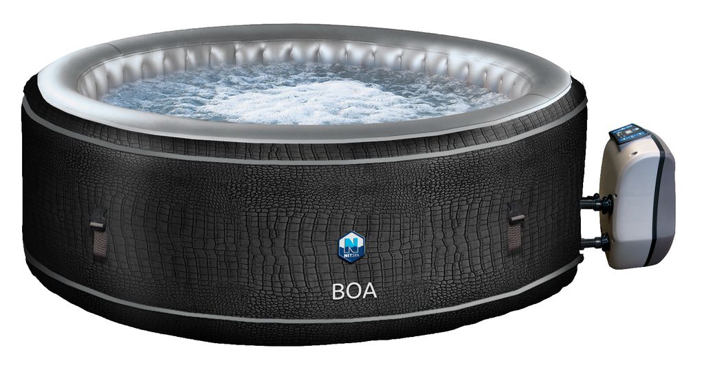 JUNG BOA SPA Whirlpool Ø 195cm, 5 Pers., Selbstaufblasend, beheizbar, Outdoor & Indoor Pool, für Garten, Terrasse, kompakt und komfortabel