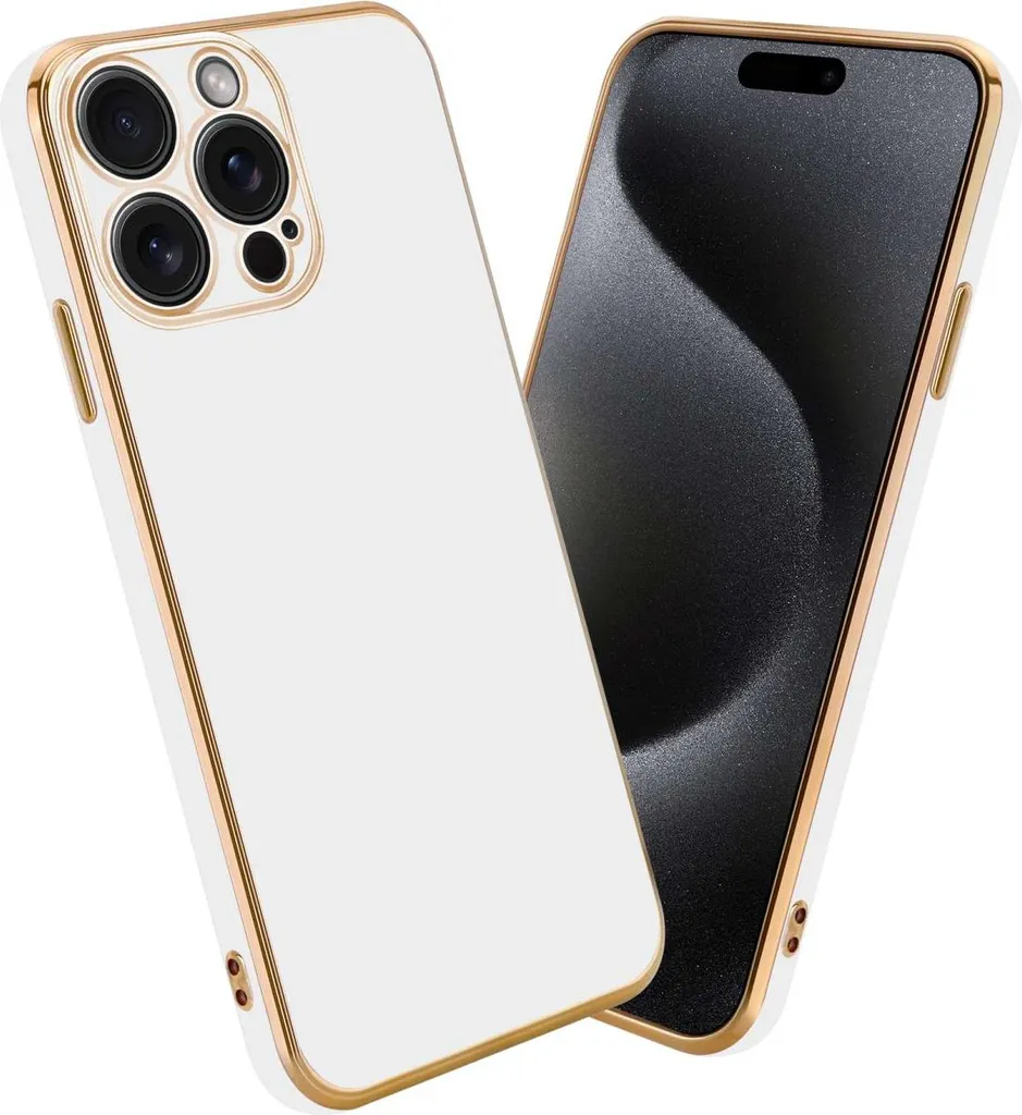 Custodia iPhone 15 Pro Cadorabo TPU Flessibile Bianco Oro - Offerta