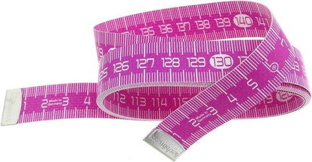 Flexibles rosa Maßband 150 cm doppelseitig