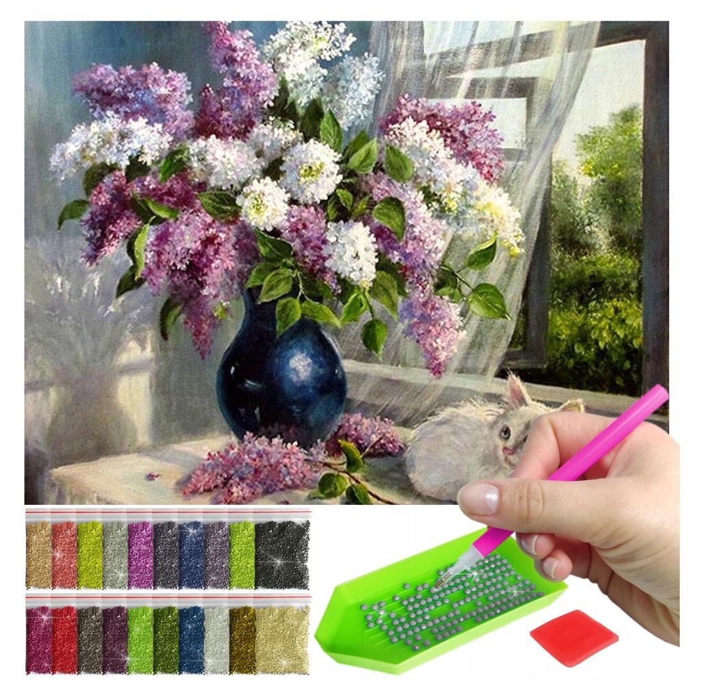 ARTULIO Diamond Painting Set - Fliederstrauß im dekorativen Produktbild 