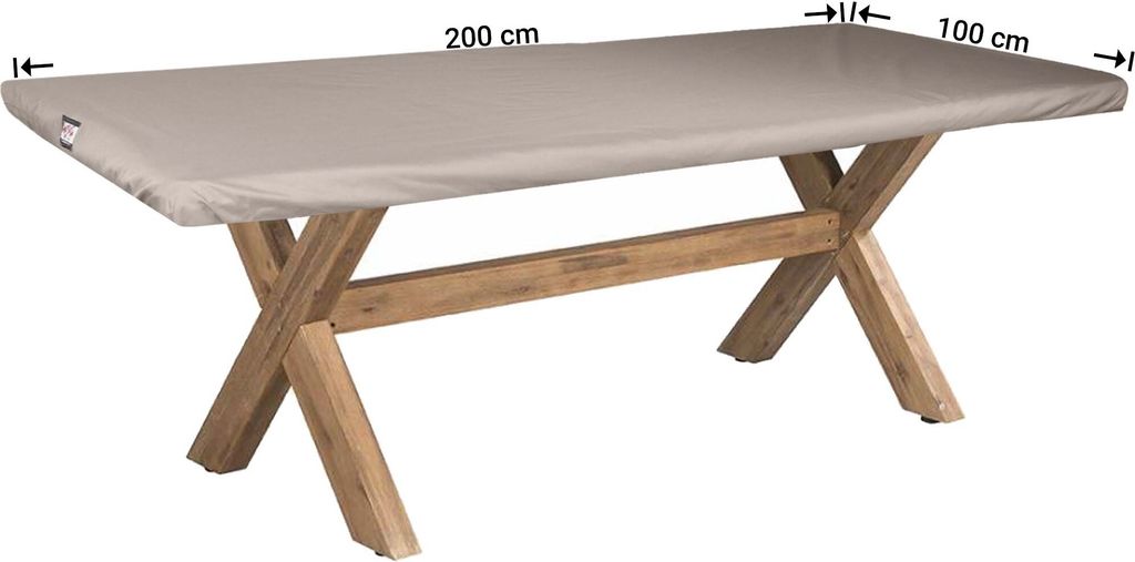 Raffles Covers Schutzhülle für Tischplatte 200 x 100 cm | Atmungsaktiv | Wasserdicht | UV-beständig | Doppelnähte | Elastischer Kordelzug
