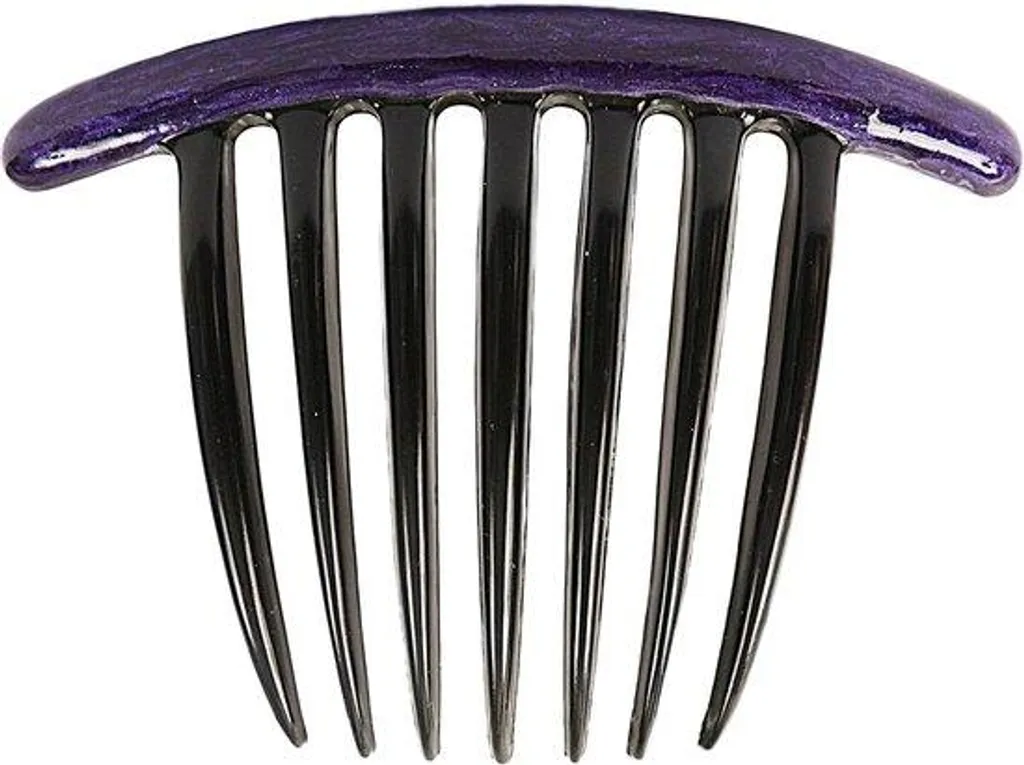 Peigne torsadé violet en émail pour fixation de coiffure de soirée