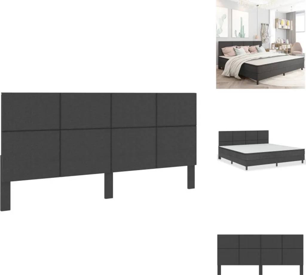 vidaXL Tête de Lit Gris Foncé en Tissu 200x200 cm - Confort Moderne